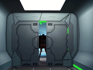 Cyber angel dickgirl fucks attractive blonde in the space station