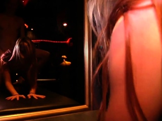 Skinny brunette MILF sucks and fucks a large cock