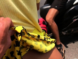 Busty Czech newbie fucks out of doors in public