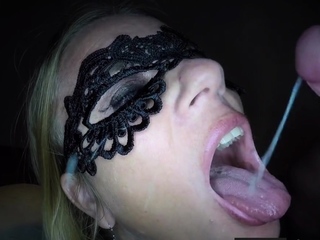 Dutch blond babe masked facial compilation