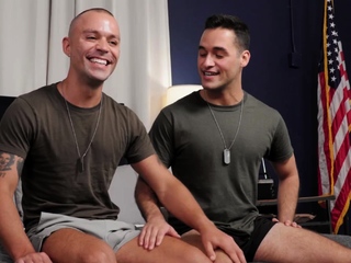 Handsy Homosexual Troopers Aaron and Lars Sensual Fuck