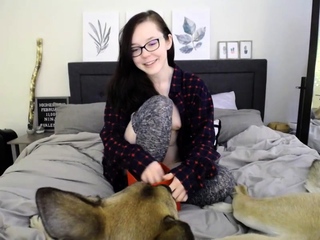 Jessy humorous beginner teen brunette toying