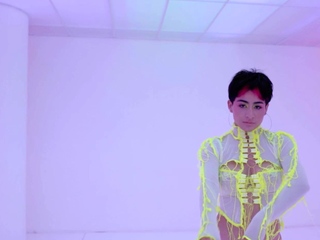 Neon lingerie appears hot on latina MILF