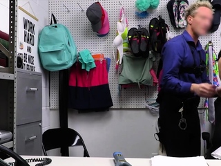 Attractive brunette Aria caught shoplifting