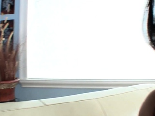 Beautiful ebony Sophia Fiore rides over monster cock