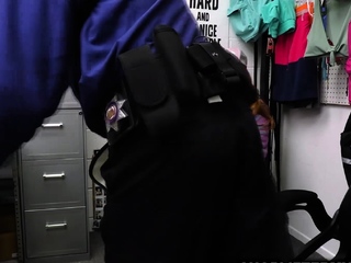 Bodacious ginger enjoying with officers cock