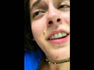 Erotic novice lady giving blowjob and titjob in POV