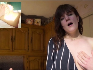 Newbie pigtailed brunette stripteases and dances