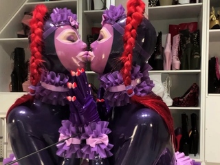 Redhead slut with massive boobs goes down