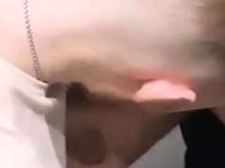 Spy white-haired man jerking off his fats dick within the public