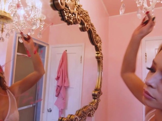 Teen posed in excellent white lingerie