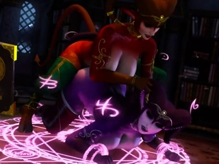 Cunning 3D Superwoman bounces up and down on a cock