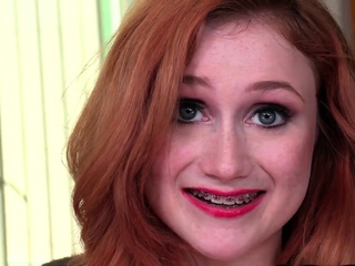 Grasping cocksucking ginger spex babe POV