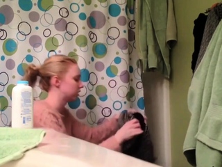 Peeping at my small breasted stepsister 20yo