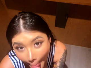 POV shut up asian gf blowjob