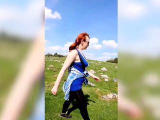 Scorching MILF Purple XXX goes for a topless stroll on Easter