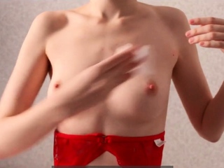 SMALL TITS OILED UP AND BELLY TEASING WORSHIP