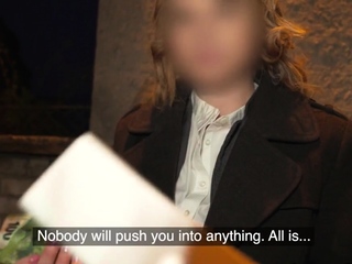 Busty slut in stockings picked up for paid intercourse in van