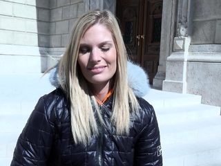 GERMAN SCOUT – Skinny Candee with blue eyes casting fuck