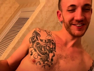 Newbie bareback with two sexy homosexual studs