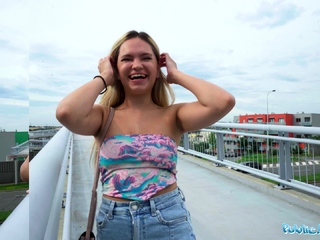 Public Agent She Flashes her tits and ass on a bridge