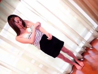 Skinny Japanese MILF Pleases Cock POV Till Creampie