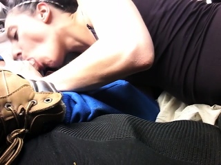 Beginner girlfriend handjob and blowjob with facial cum