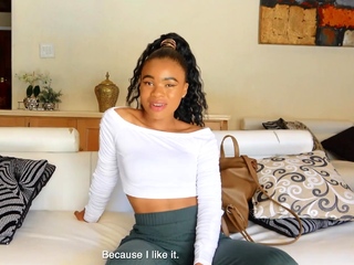 Cute Black Babe Anal in Beginner Casting