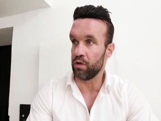 Facial blowjob and massive cock double penetration