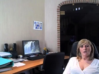 Nice blonde granny with massive boobs lives