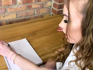 Novice slut threesome in stockings and blowjob