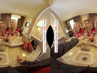 Three football-crazed sexpots make your huge dick MVP