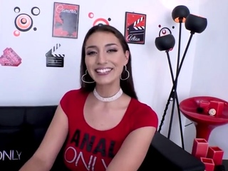 ANAL ONLY Tall brunette Bella Rolland is worked up to have