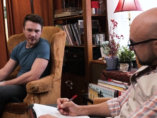 Blonde scamp takes two dicks in his physique!