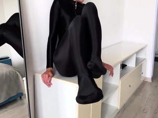 Huge tit brunette sucks a giant cock POV