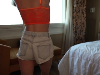 Small titted blond stunner Sarah Peachez masturbating