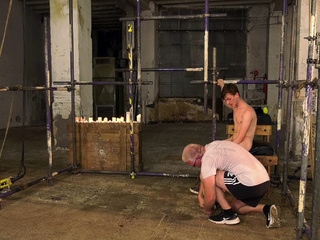 Sub Alex Fake has asshole full of lit candle