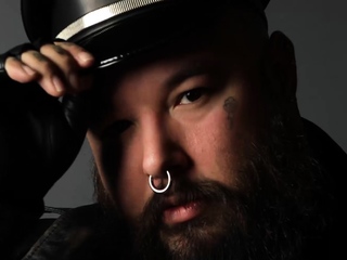 Tattooed Chub Masturbates After Stripping Bare Solo