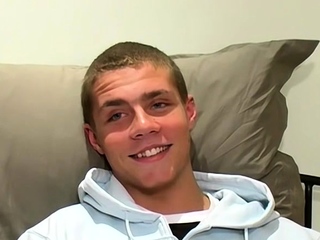 Younger British twink Antony solo masturbates and jizzes