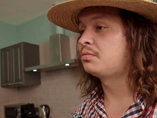 5 guys go to blonde to fuck her in entrance of her beloved