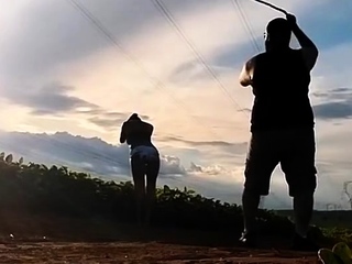 Actual novice couple outside ass fuck and anal creampie in hd