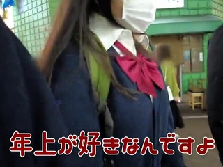 Asian school cutie provides blowjob and rides anally