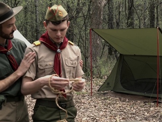 ScoutBoys Bushy scoutmaster seduces and breeds attractive twink