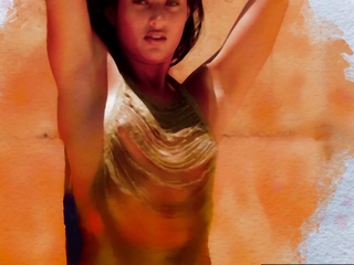 Sizzling latina muse having a shower out of doors