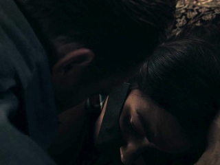 Small tit brunette sucks an enormous cock hardcore