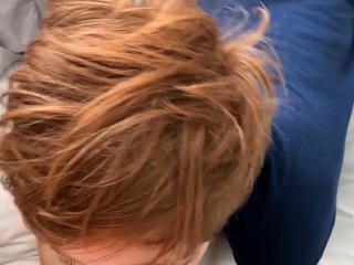 Busty redhead teen blowjob and cock experience