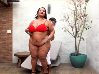 Lovely Brunette Massive Boobs Rides Pretend Cock