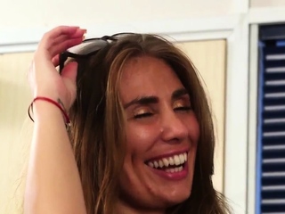 Voyeur workplace CFNM MILF teases colleague