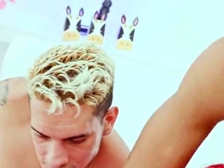 Beginner blonde MILF takes massive black cock doggy model