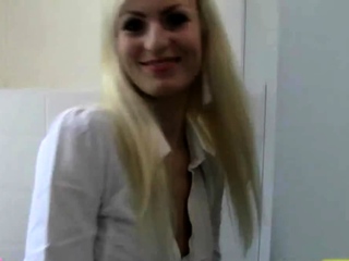 Blonde slut offers hardcore blowjob